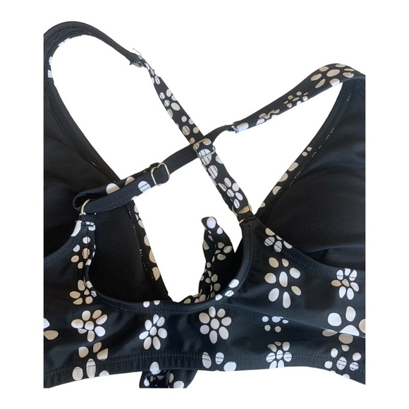 CUPSHE Women's Two Piece Bikini Set Floral Print Knot Bunny Tie - Size Medium - Picture 3 of 9